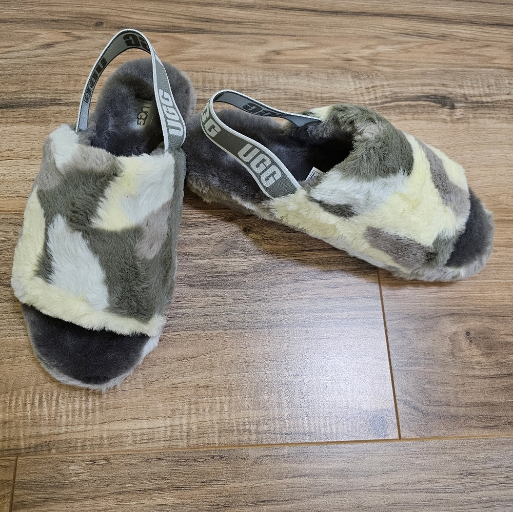 UGG Fluff Yeah Camopop Slide, size US 9 - Picture 3 of 9